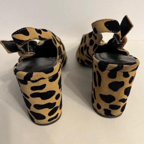 Gianni Bini Size 8 Animal Print Leopard Print Pointy Block Heels - Picture 4 of 8